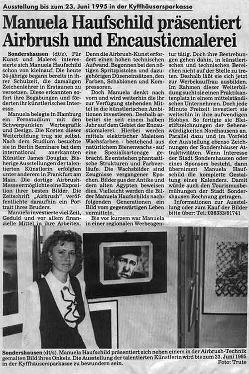 Zeitungsausschnitt Manuela