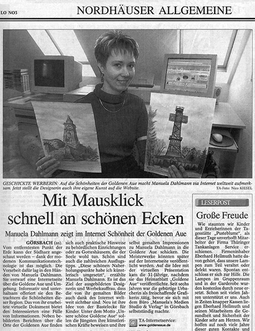 Zeitungsausschnitt Manuela