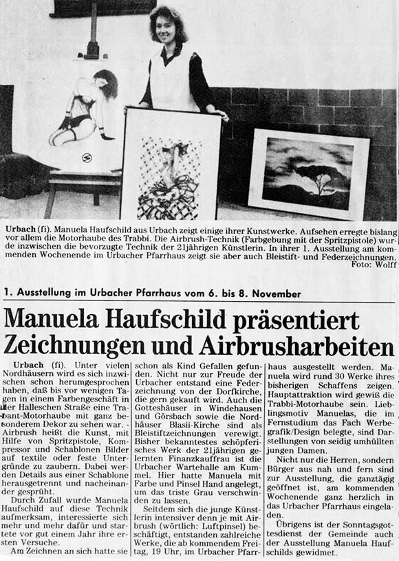 Zeitungsausschnitt Manuela